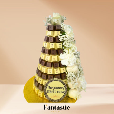 Chocolate Tower with a Congratulating Sentence (#17)