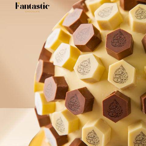 Large Ball of Printed White & Brown Chocolate (#3)