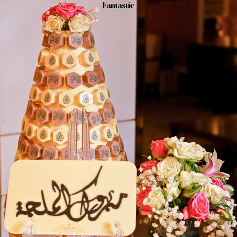 Hexagon Chocolates Tower with a Congratulating Sentence (#6)