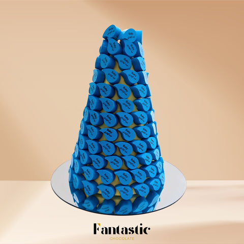Blue Chocolate Tower with a Congratulating Sentence (#39)