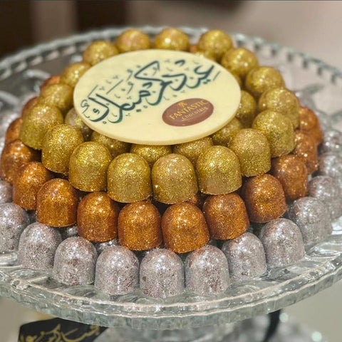3 Colors of Glittery Chocolate - Crystal Tray