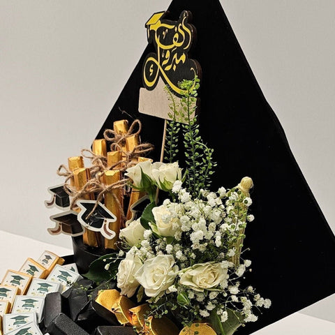 Black Graduation Cap Chocolate Box with Chocolate Sticks - Fantastic Chocolate