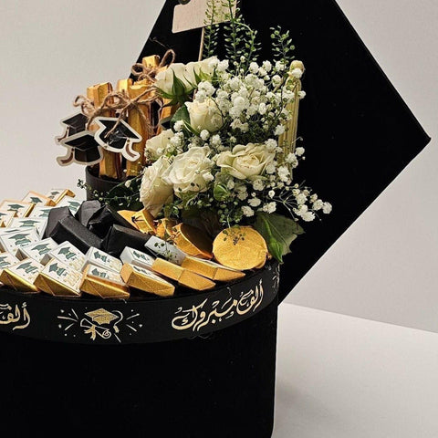 Black Graduation Cap Chocolate Box with Chocolate Sticks - Fantastic Chocolate