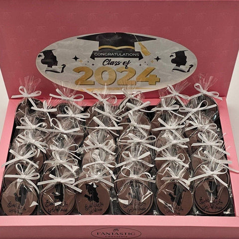 Pink Graduation Chocolate Box with Name Printed - Fantastic Chocolate