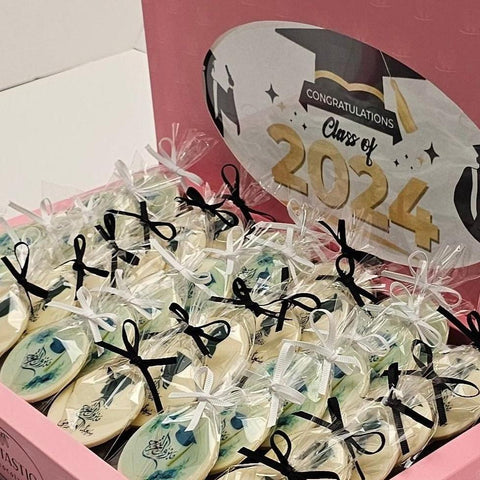 Pink Graduation White Chocolate Box - Fantastic Chocolate