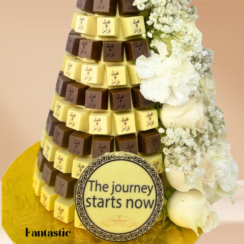 Chocolate Tower with a Congratulating Sentence (#17)