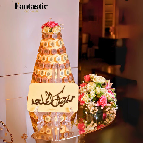 Hexagon Chocolates Tower with a Congratulating Sentence (#6)