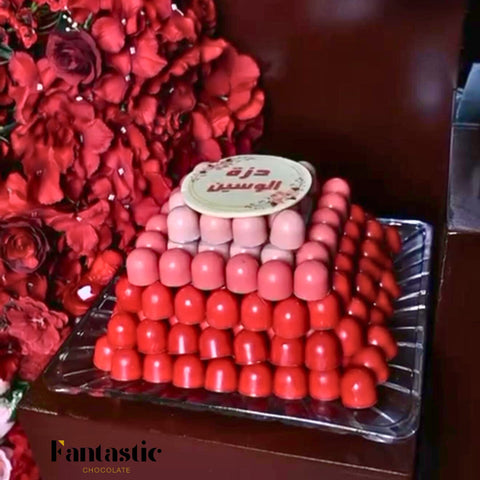 Crystal Tray of Red Color Chocolates