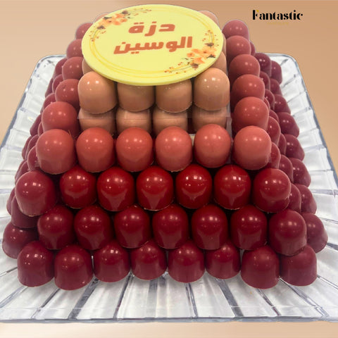 Crystal Tray of Red Color Chocolates