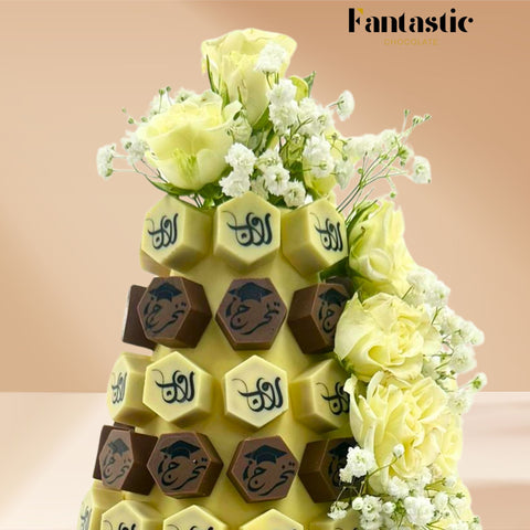 Hexagon Chocolates Tower with a Congratulating Sentence (#37)