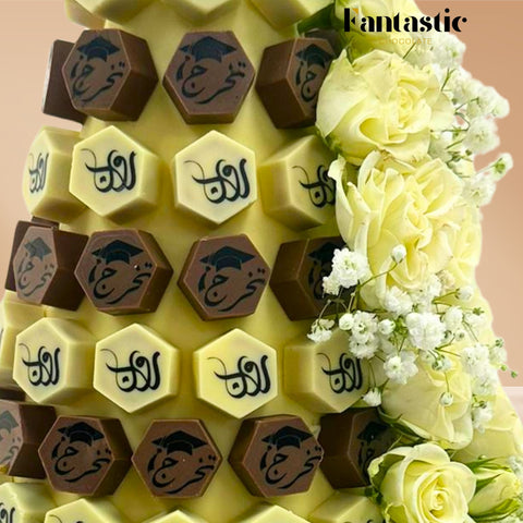 Hexagon Chocolates Tower with a Congratulating Sentence (#37)