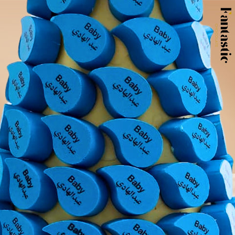 Blue Chocolate Tower with a Congratulating Sentence (#39)