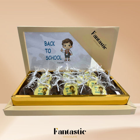 Back to School Chocolate Box with Name Printed 30 pieces - Fantastic Chocolate