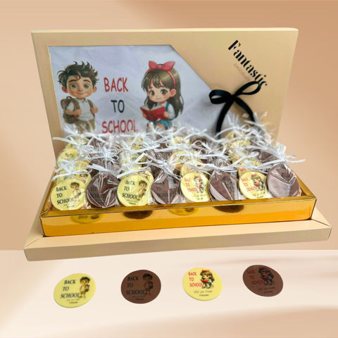 Back to School Chocolate Box with Name Printed 40 pieces - Fantastic Chocolate
