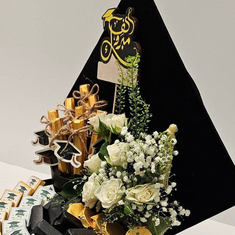 Black Graduation Cap Chocolate Box with Chocolate Sticks - Fantastic Chocolate