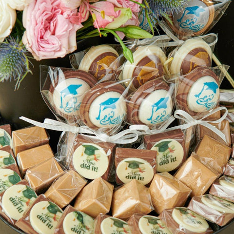 Black Graduation Cap Chocolate Box with Lollipop - Fantastic Chocolate