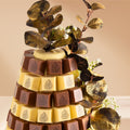 Chocolate Tower with a Congratulating Sentence & Leaves (4) - Fantastic Chocolate