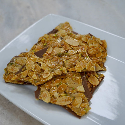 Crunchy Almonds Slices Layered with Milk Chocolate - Fantastic Chocolate