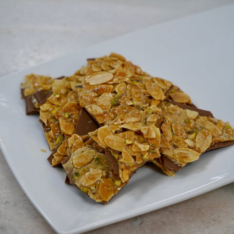 Crunchy Almonds Slices Layered with Milk Chocolate - Fantastic Chocolate