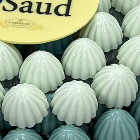 Crystal Tray of Blue Ombre Chocolate for a New Born Boy - Fantastic Chocolate