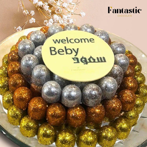 3 Colors of Glittery Chocolate - Crystal Tray