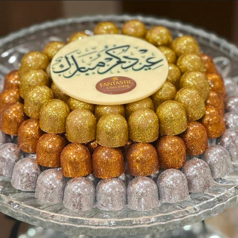 3 Colors of Glittery Chocolate - Crystal Tray