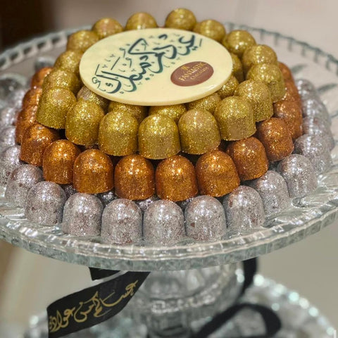 3 Colors of Glittery Chocolate - Crystal Tray