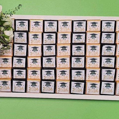Graduation Chocolate Tray - Gold and Black Wraps - Fantastic Chocolate