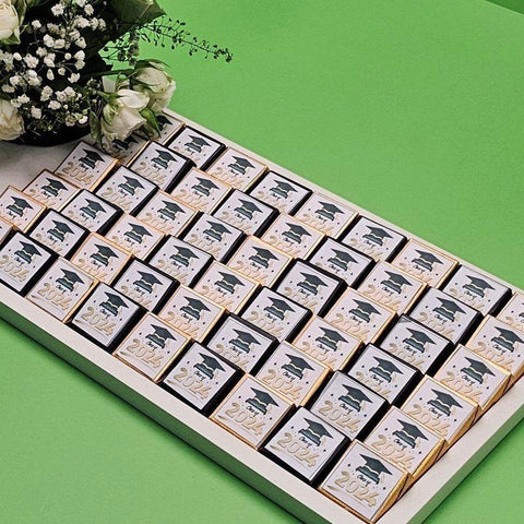 Graduation Chocolate Tray - Gold and Black Wraps - Fantastic Chocolate