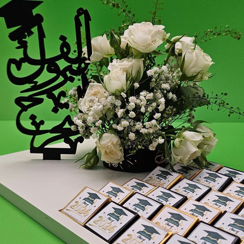 Graduation Chocolate Tray - Gold and Black Wraps - Fantastic Chocolate