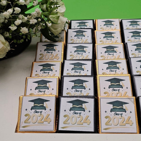Graduation Chocolate Tray - Gold and Black Wraps - Fantastic Chocolate