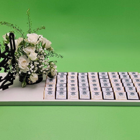 Graduation Chocolate Tray - Gold and Black Wraps - Fantastic Chocolate