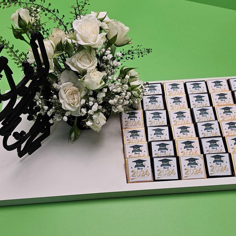 Graduation Chocolate Tray - Gold and Black Wraps - Fantastic Chocolate