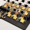 Graduation Chocolate Wooden Tray with Fresh Flowers - Fantastic Chocolate