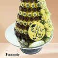 Hexagon Chocolates Tower with a Congratulating Sentence (37) - Fantastic Chocolate