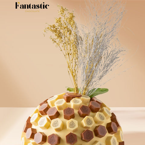 Large Ball of Printed White & Brown Chocolate (3) - Fantastic Chocolate