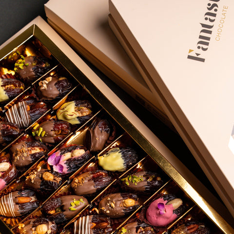 Luxury Medjool Date Box with Arabic Fillings - Fantastic Chocolate