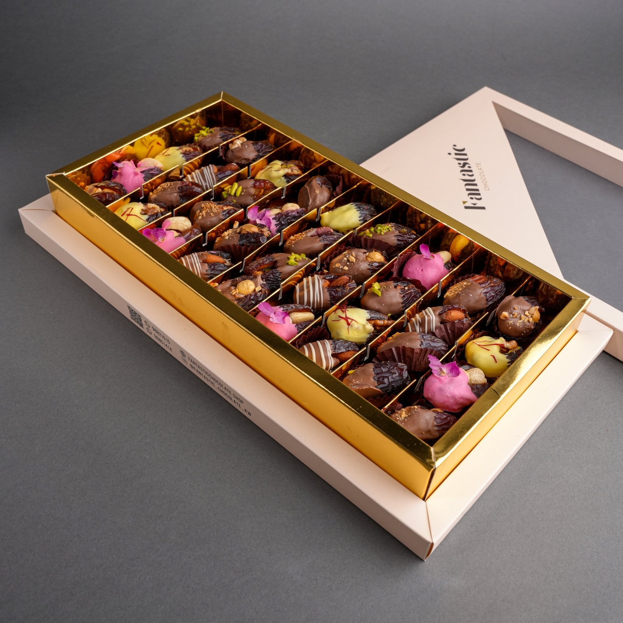 Luxury Medjool Date Box with Arabic Fillings - Fantastic Chocolate