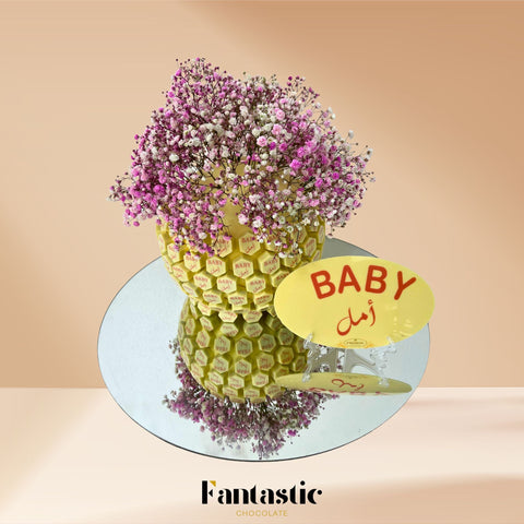 Medium Ball of Name Printed White Chocolate - Blue/Pink (8) - Fantastic Chocolate