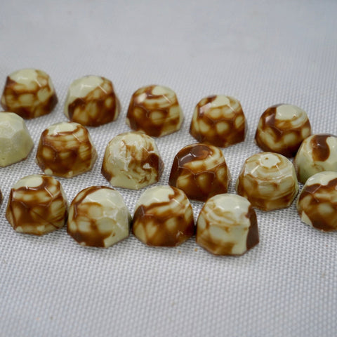 Milk and White Marble Chocolate Filled with Pistachio Kunafa - Fantastic Chocolate