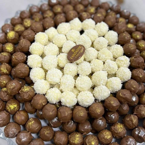Mini White & Brown Truffle Balls Tray - Fantastic Chocolate