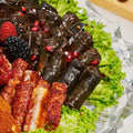 Mixed Savory Platter of Grape Leaves, Musakhan & Sambousek - Fantastic Chocolate