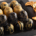 Rectangle Black Tray of Black and Gold Marble Chocolate - Fantastic Chocolate