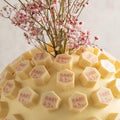 Large Ball of Name Printed White Chocolate - Blue/Pink - Fantastic Chocolate