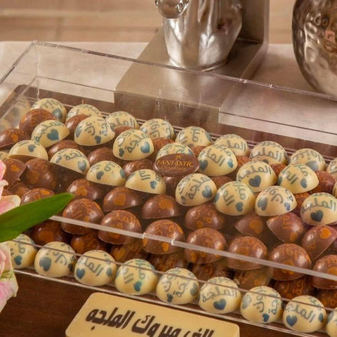 Wooden Tray of Engagement Chocolate - Fantastic Chocolate