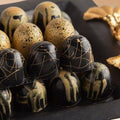 Rectangle Black Tray of Black and Gold Marble Chocolate - Fantastic Chocolate