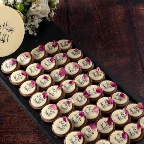 Rectangle Wooden Tray of Engagement Chocolate - Fantastic Chocolate