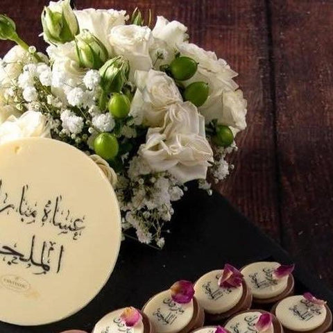 Rectangle Wooden Tray of Engagement Chocolate - Fantastic Chocolate