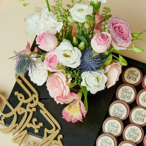 Rectangle Wooden Tray of Graduation Chocolate - Fantastic Chocolate