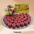 Round Mirror Tray of Name Printed Pink Chocolate 40 pieces - Fantastic Chocolate